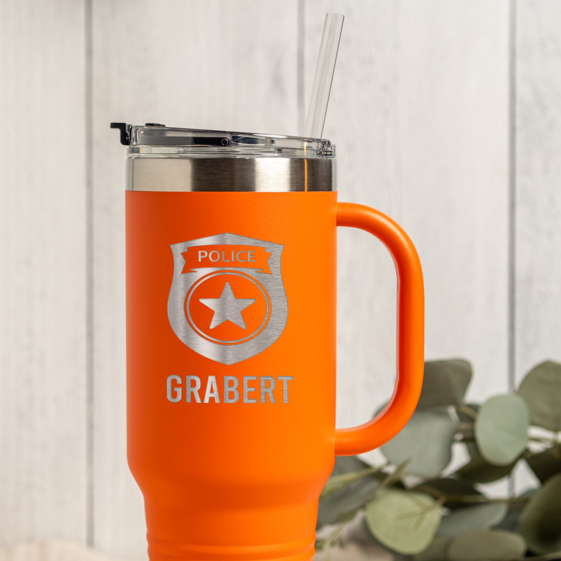 Personalized 40oz Police Badge Tumbler