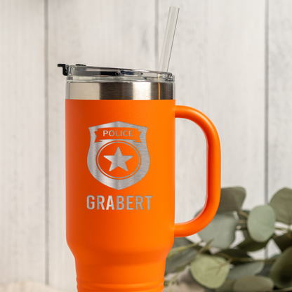 Personalized 40oz Police Badge Tumbler