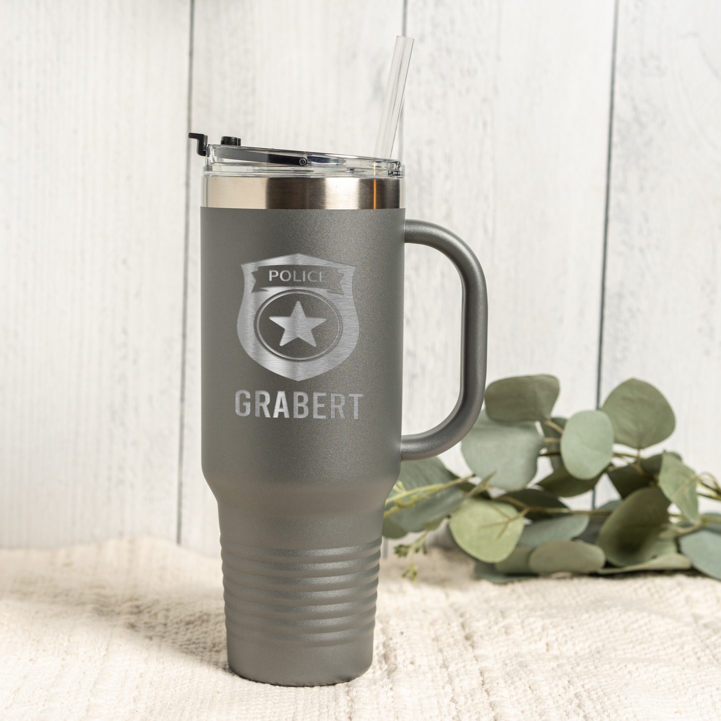 Personalized 40oz Police Badge Tumbler