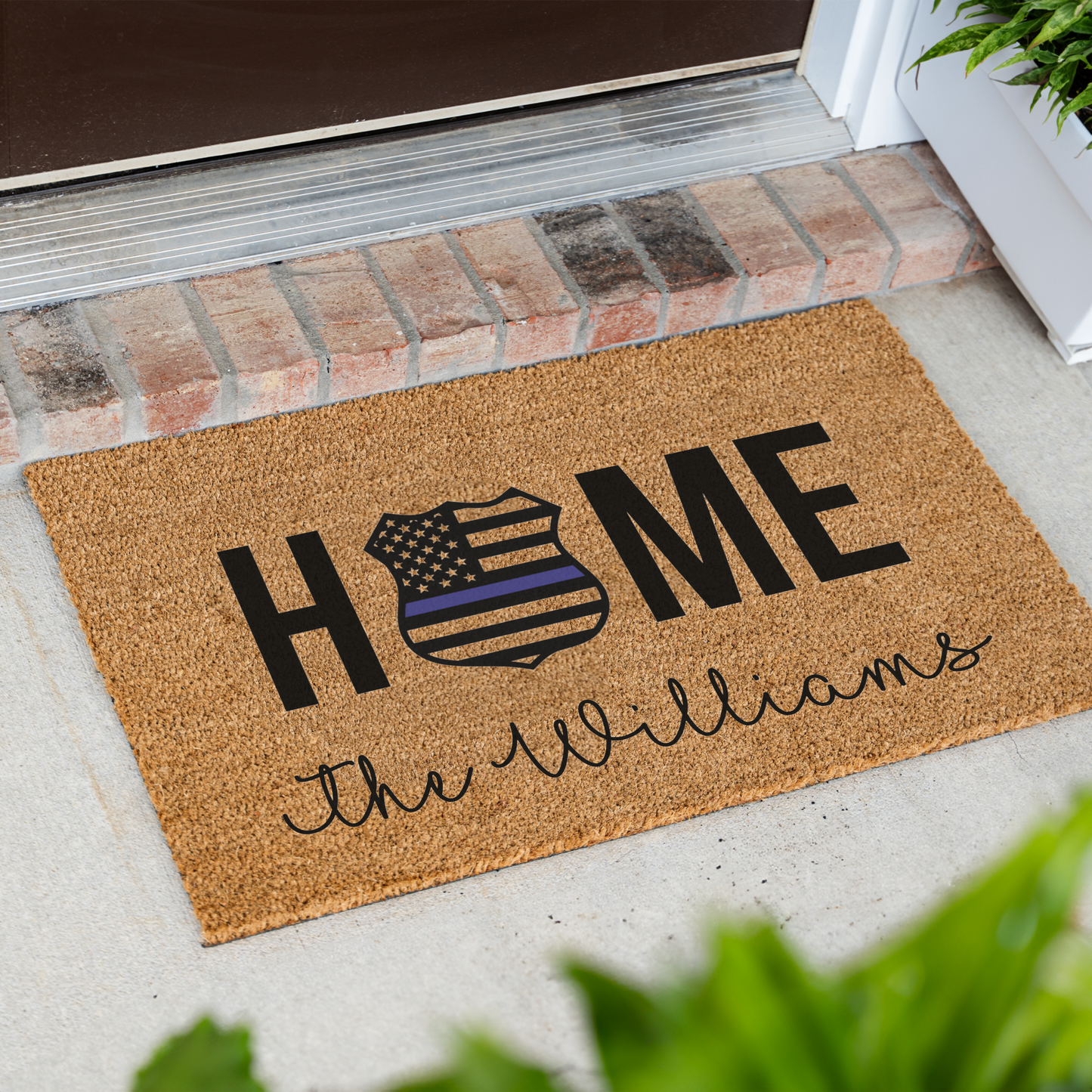 Personalized Police Welcome Doormat