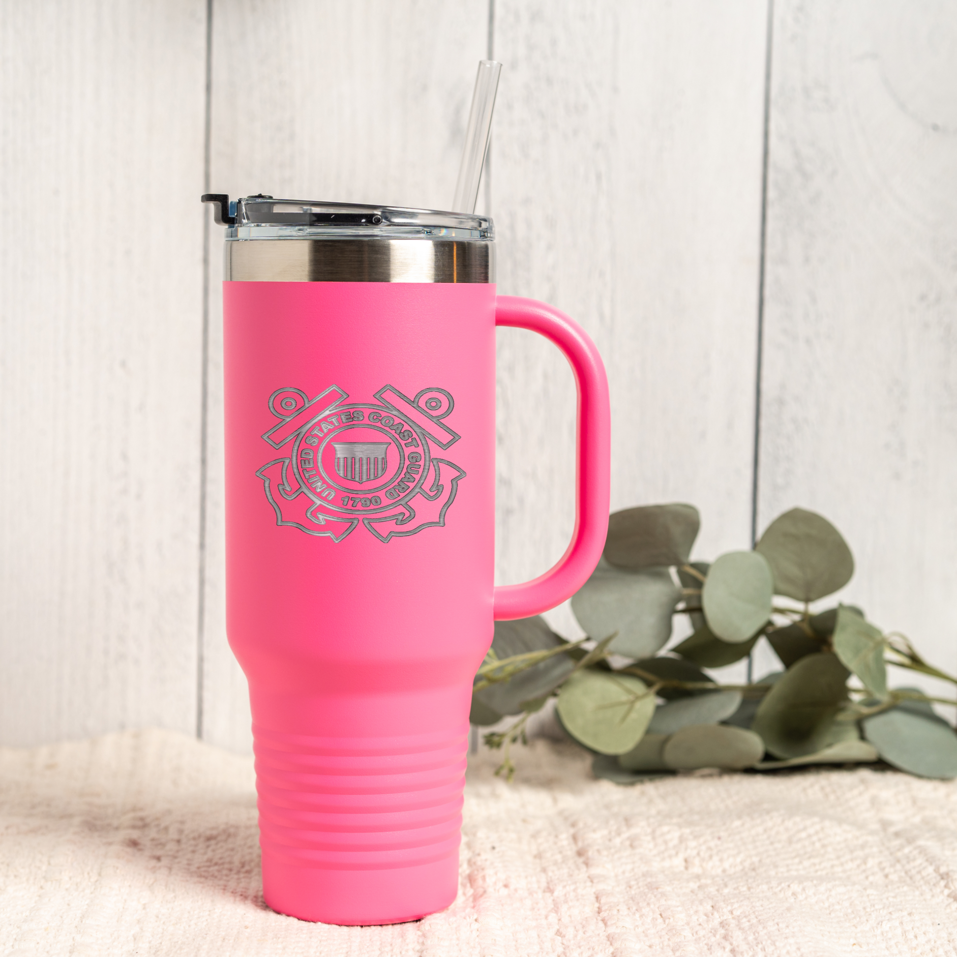 40oz Tumbler with Coast Guard Design, Insulated Travel Mug, Stainless Steel, Perfect Gift
