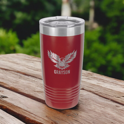 20oz Stainless Steel Tumbler with Eagle Design