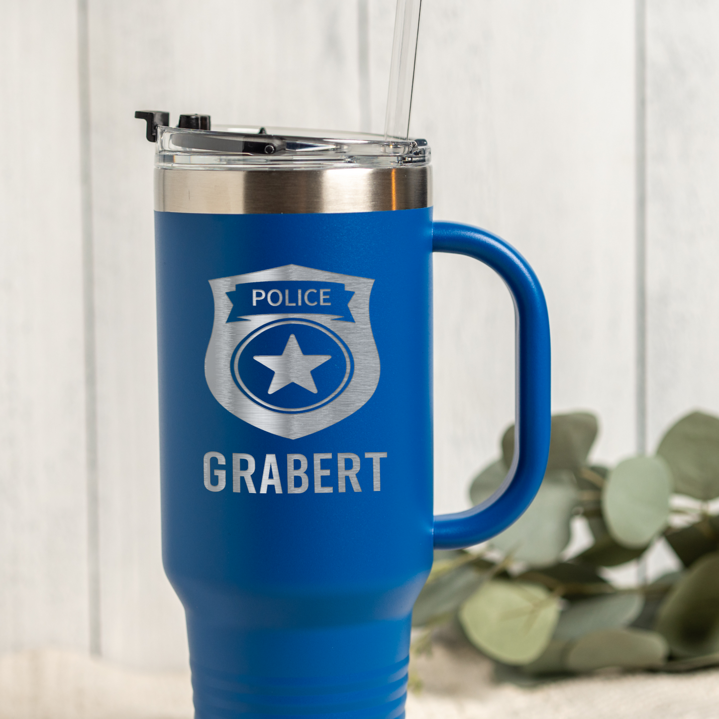 Personalized 40oz Police Badge Tumbler
