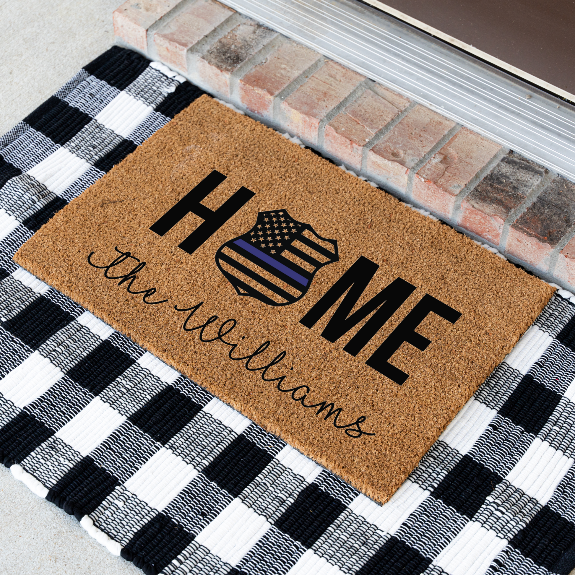 Personalized Police Welcome Doormat