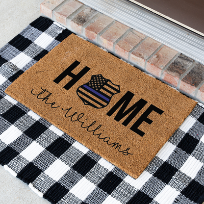 Personalized Police Welcome Doormat