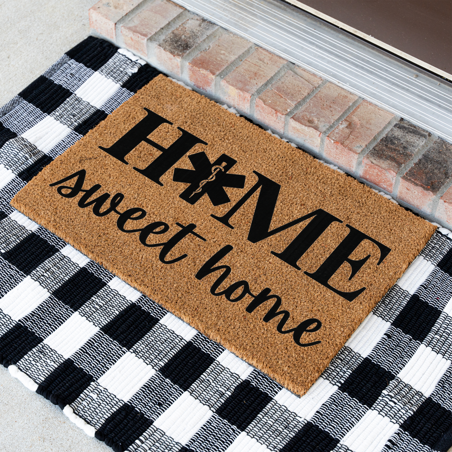EMS Home Sweet Home Doormat | EMT Welcome Mat | Paramedic Housewarming Gift | Emergency Medical Services Door Mat | EMT Home Decor