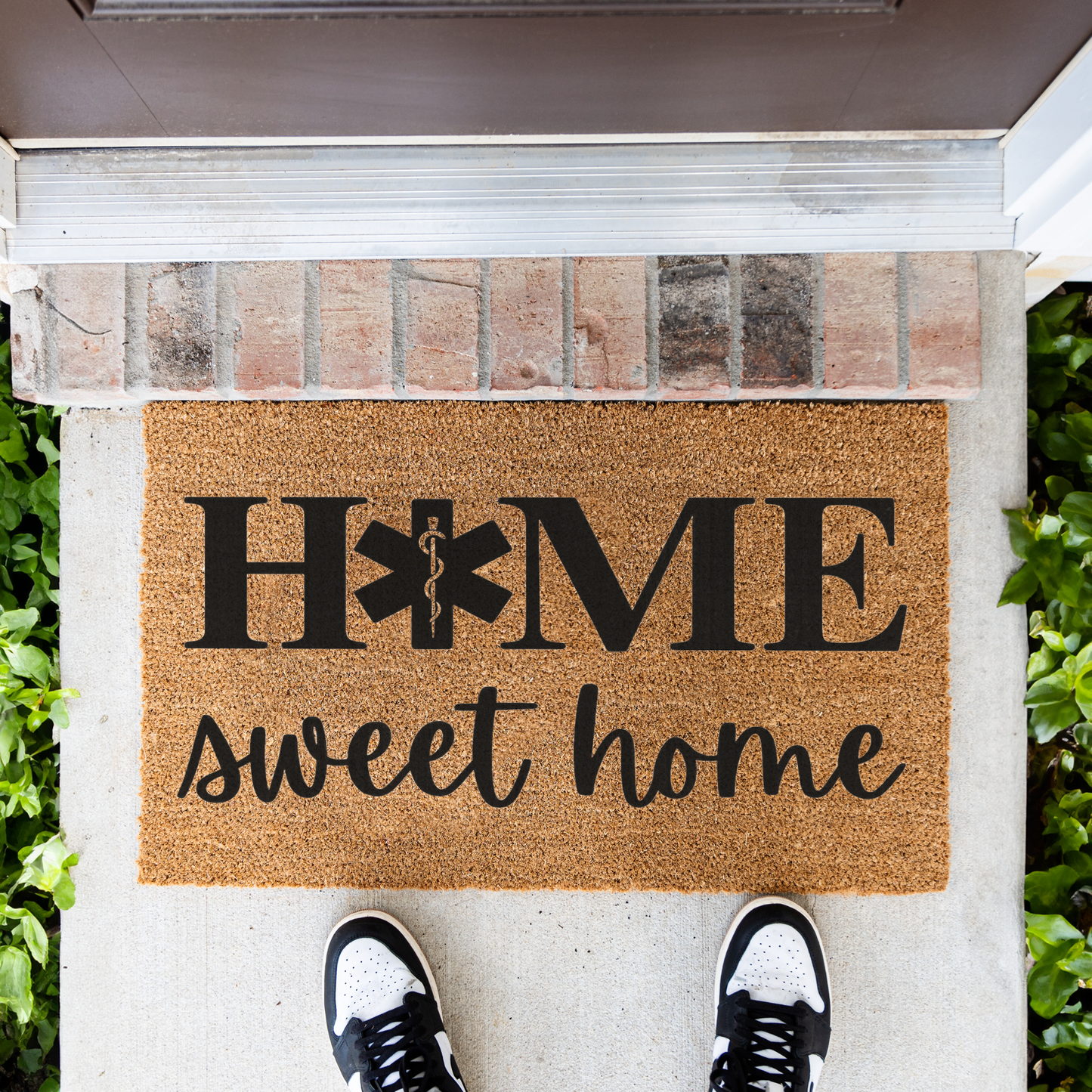 EMS Home Sweet Home Doormat | EMT Welcome Mat | Paramedic Housewarming Gift | Emergency Medical Services Door Mat | EMT Home Decor