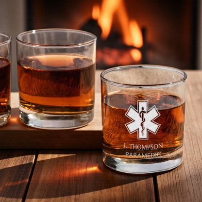 Personalized EMS Whiskey Glass