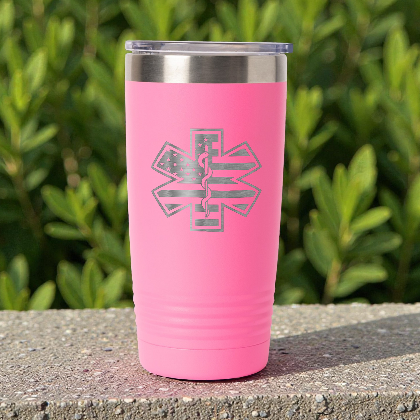20oz Stainless Steel Tumbler with Medical Star Design, EMT Gift, Hot and Cold Drinkware