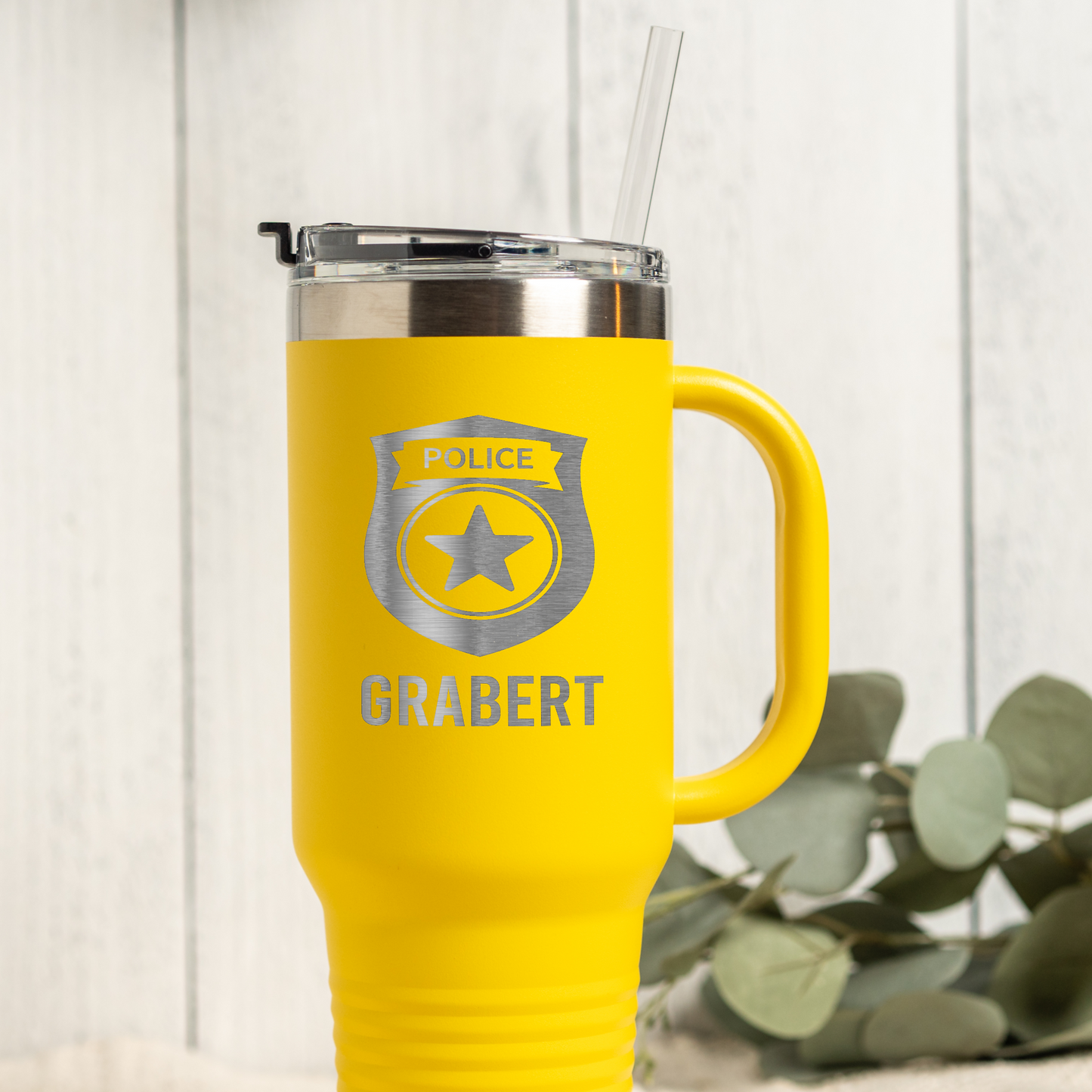 Personalized 40oz Police Badge Tumbler
