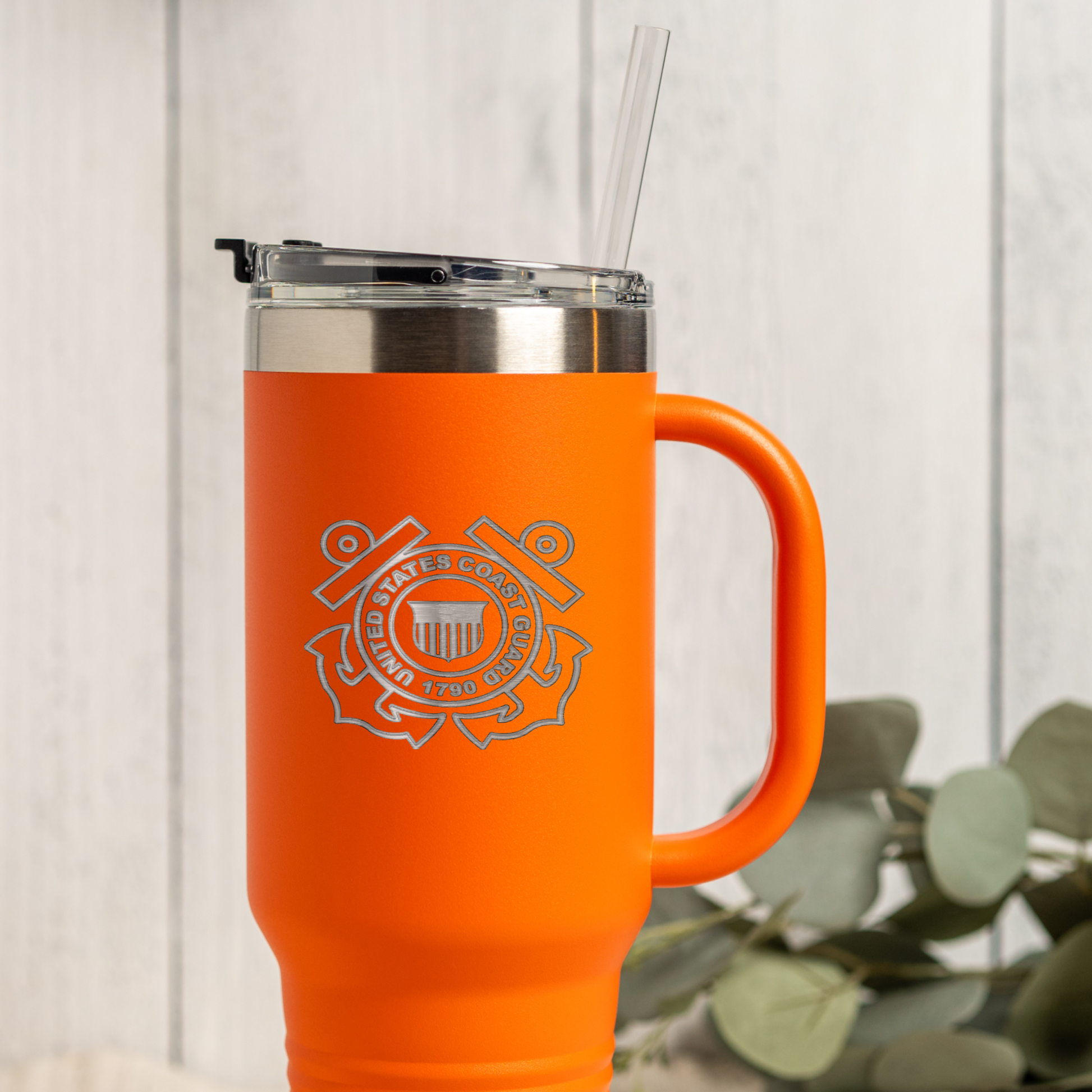 40oz Tumbler with Coast Guard Design, Insulated Travel Mug, Stainless Steel, Perfect Gift