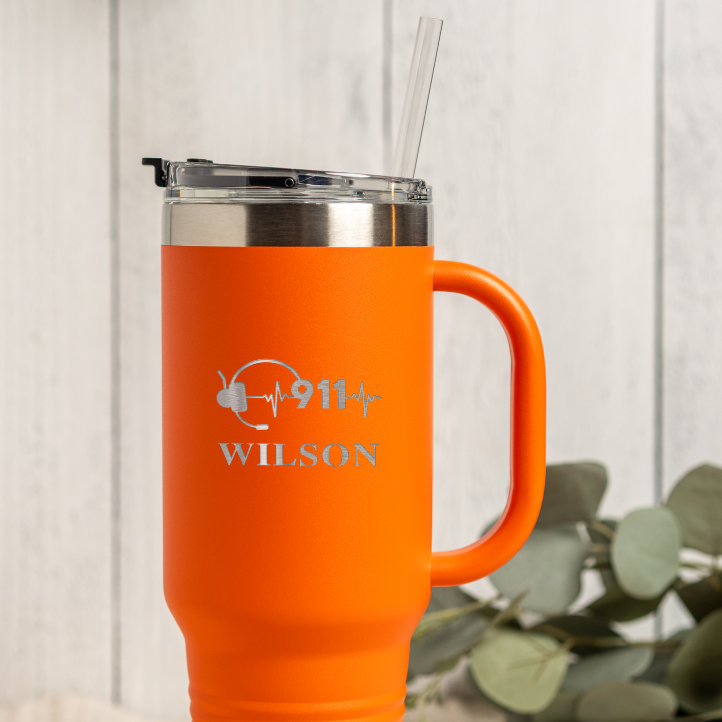 Custom 40oz Tumbler with 911 Dispatcher Design