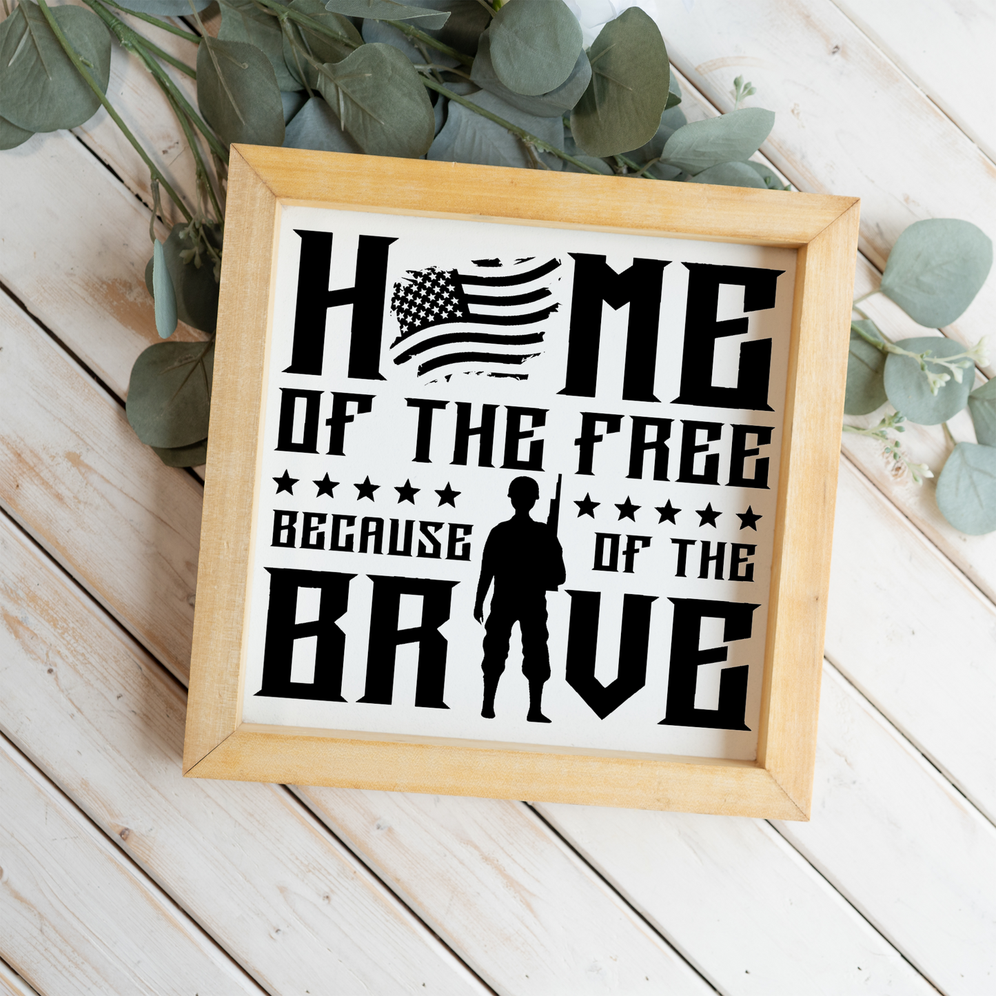 Home of the Free Because of the Brave Framed Sign