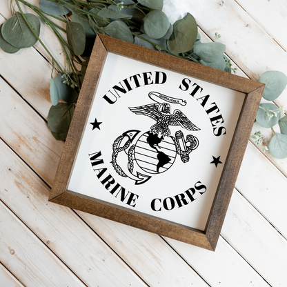 United States Marine Corps Framed Sign