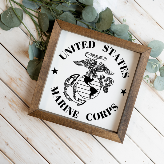 United States Marine Corps Framed Sign