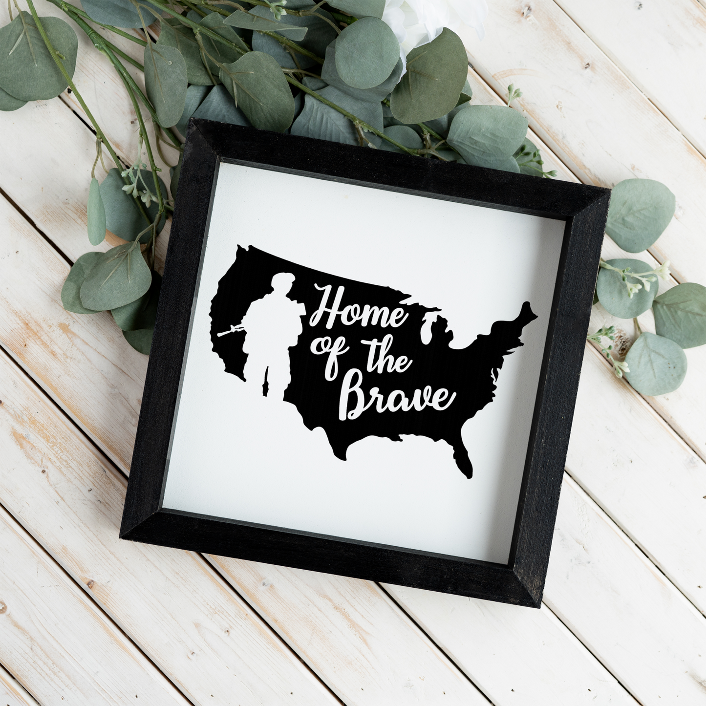 Home of the Brave Wooden Framed Decor