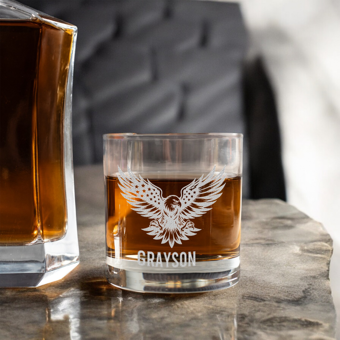 Personalized Eagle Whiskey Glass