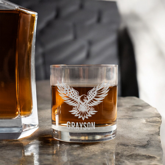 Personalized Eagle Whiskey Glass