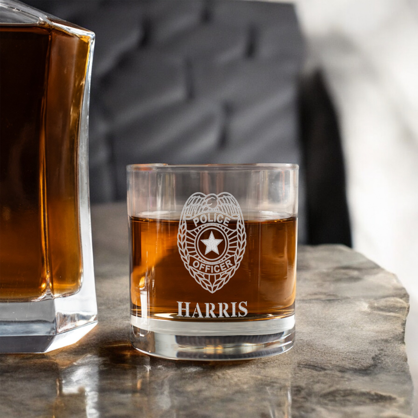 Personalized Police Officer Whiskey Glass