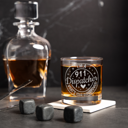 911 Dispatcher Whiskey Glass