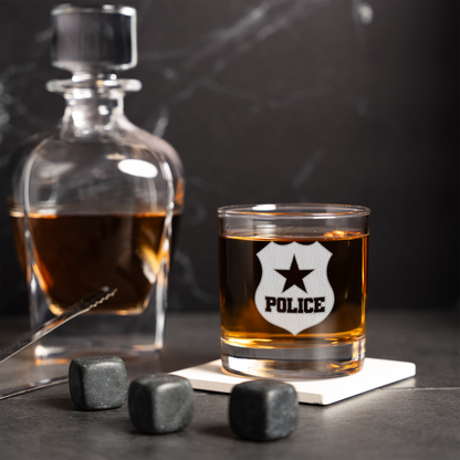 Police Badge Whiskey Glass