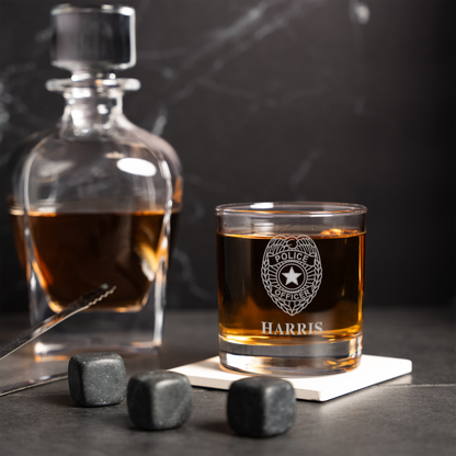 Personalized Police Officer Whiskey Glass