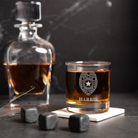 Personalized Police Officer Whiskey Glass