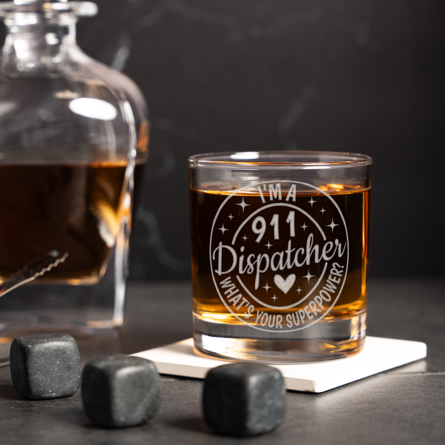 911 Dispatcher Whiskey Glass