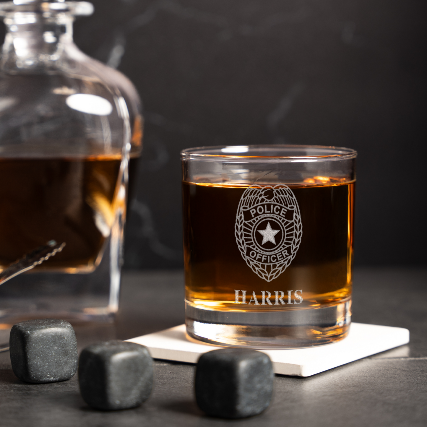 Personalized Police Officer Whiskey Glass