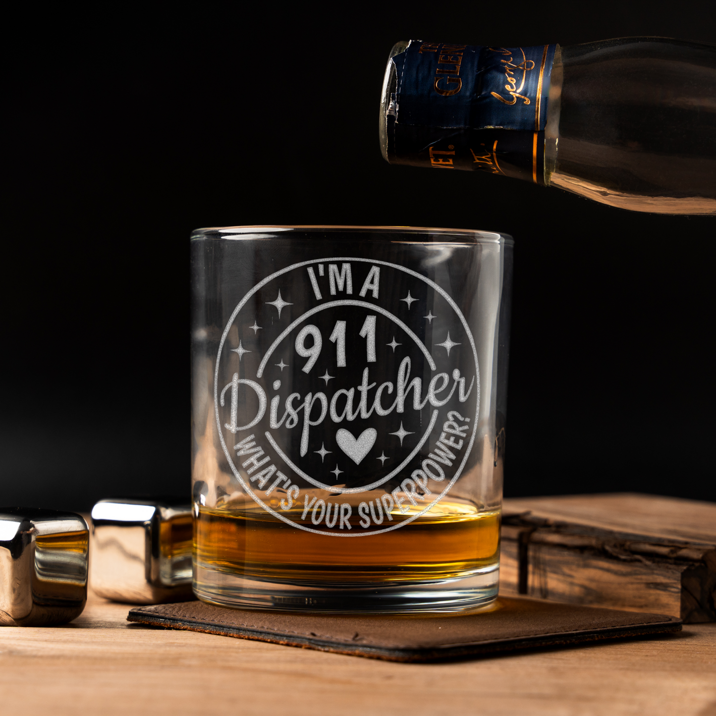 911 Dispatcher Whiskey Glass