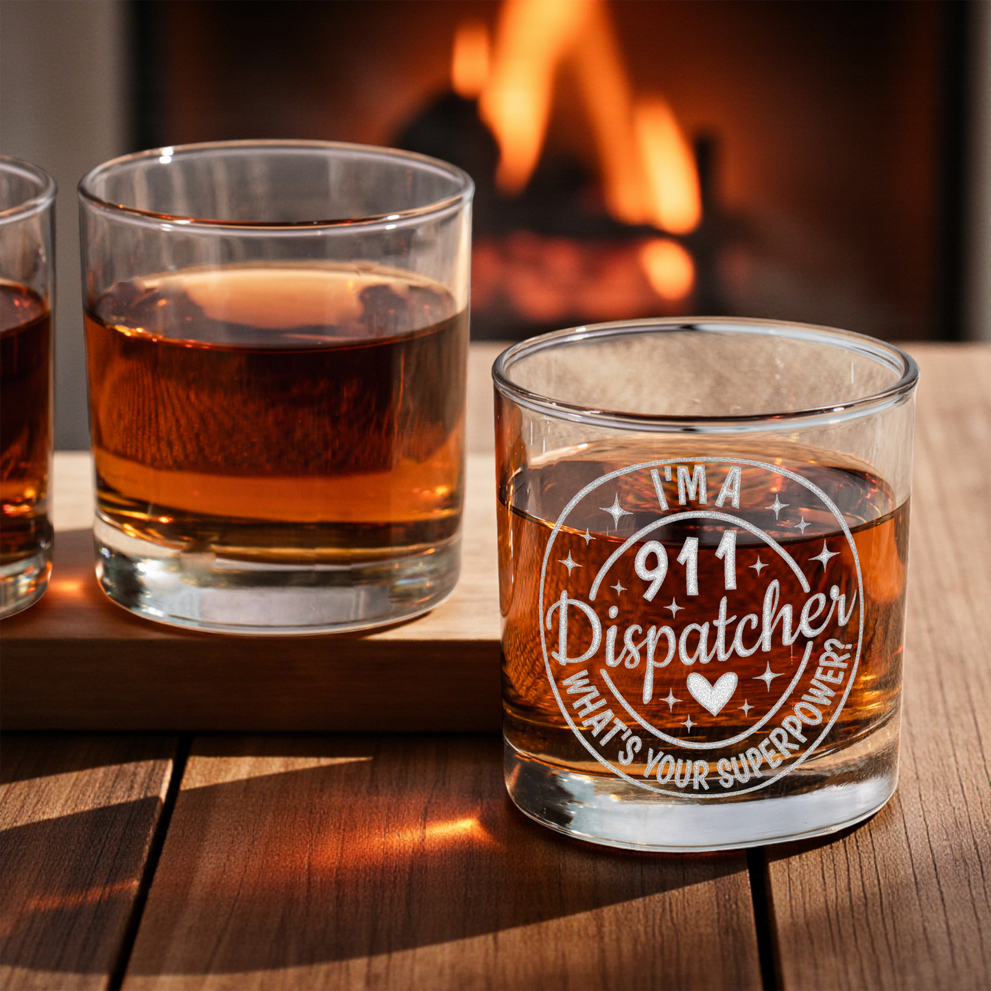 911 Dispatcher Whiskey Glass