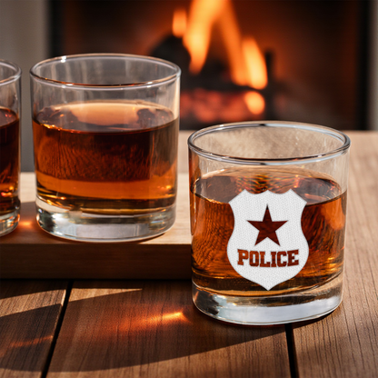 Police Badge Whiskey Glass