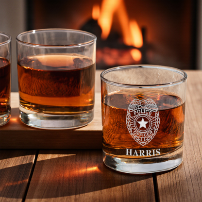 Personalized Police Officer Whiskey Glass